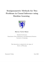 Semiparametric Methods for Two Problems in Causal Inference using Machine Learning